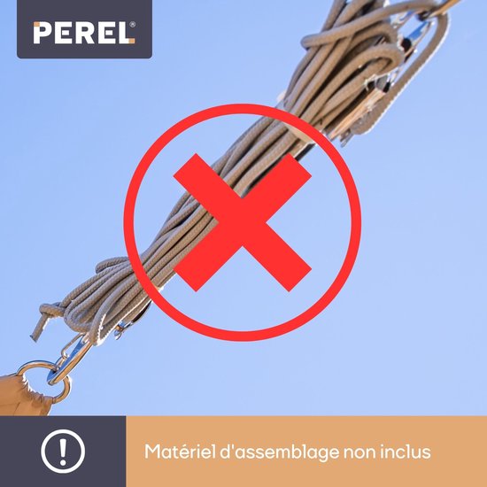 Perel Toile d'ombrage, perméable à l'eau, perméable à l'air, 3,6 x 3,6 x 3,6 m, 180 g/m², HDPE, triangle, gris foncé