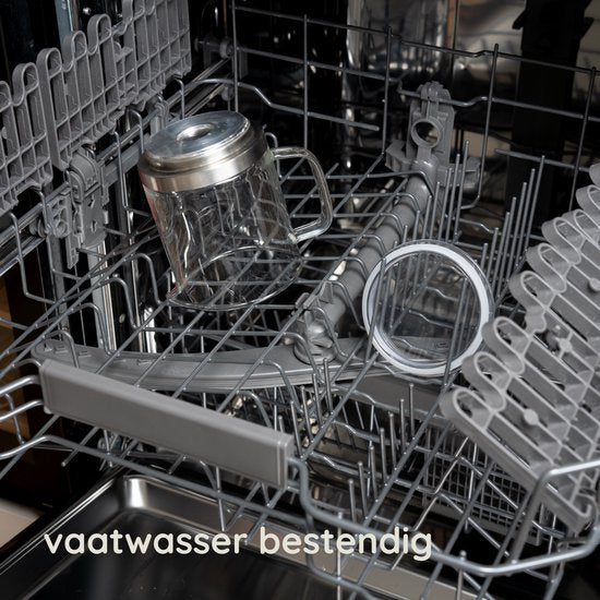 Safecourt Kitchen Mousseur à lait en verre - Mousseur à lait électrique - Revêtement antiadhésif - 600 watts - Noir