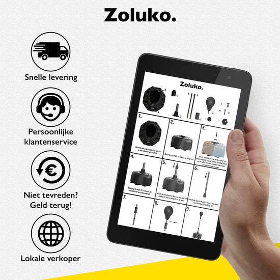 Zoluko Professional Boxing Ball on Foot - E-Book inclus - Hauteur réglable 120-160cm - Pour l'intérieur et l'extérieur - Entraînement de boxe - Ballon de boxe sur pied - Set de boxe - Ballon de boxe sur pied - Boxe - Sports d'intérieur - Perche de boxe -