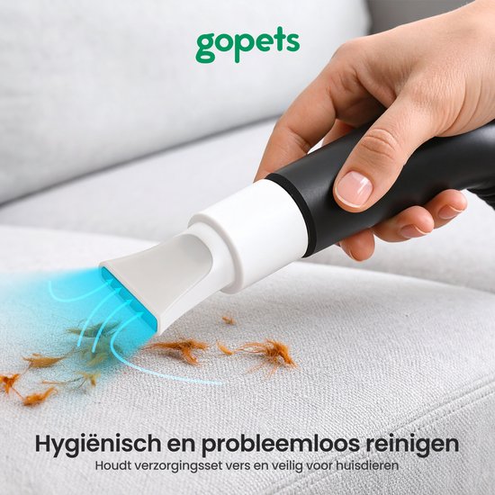 Gopets 9-Piece Dog Clippers - Animal Clippers Thick Coat - Hair Removal Tool for Pets - Dog and Cat Trim Kit - With Vacuum - Massage Brush - 23 x 30 cm
