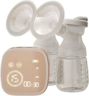 Tire-lait double Fuegobird - tire-lait électrique double sans fil - 100% sans BPA - batterie rechargeable - inclut 2x180ml de biberons - Rose gold