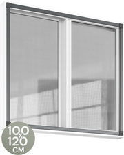 O'DADDY® Moustiquaire de fenêtre - 100x120 cm - Moustiquaire adaptable - Fibre de verre - Maille métallique - Moustiquaire - Polyvalent et facile à installer - Noir