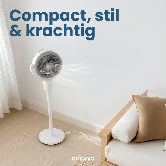 Auronic Ventilateur trépied - Ventilateur sur pied - Refroidisseur d'air - Ventilateur de sol et de table - Omni - 3 vitesses - Ventilateur silencieux - Ventilateur - Avec télécommande - Noir