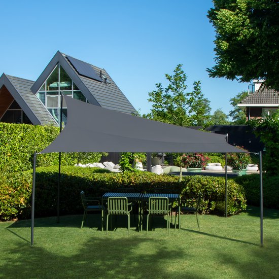 VONROC Premium Shade Cloth - Bâche - Rectangle - 400x300 cm - Imperméable - Gris - Sac de rangement et cordon de fixation inclus