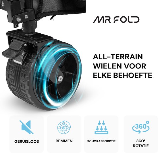 Mr Fold Bolderkar - XL - Pliable - Capacité de transport 100L - 100KG - Noir - Garantie 5 ans