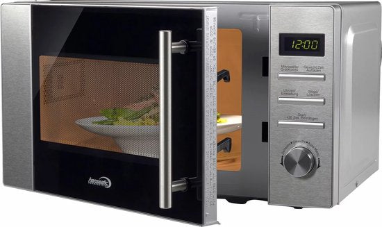 Hanseatic AG820CXC-PM 564196 Four à micro-ondes compact avec grill - 20L - 800W - Acier inoxydable