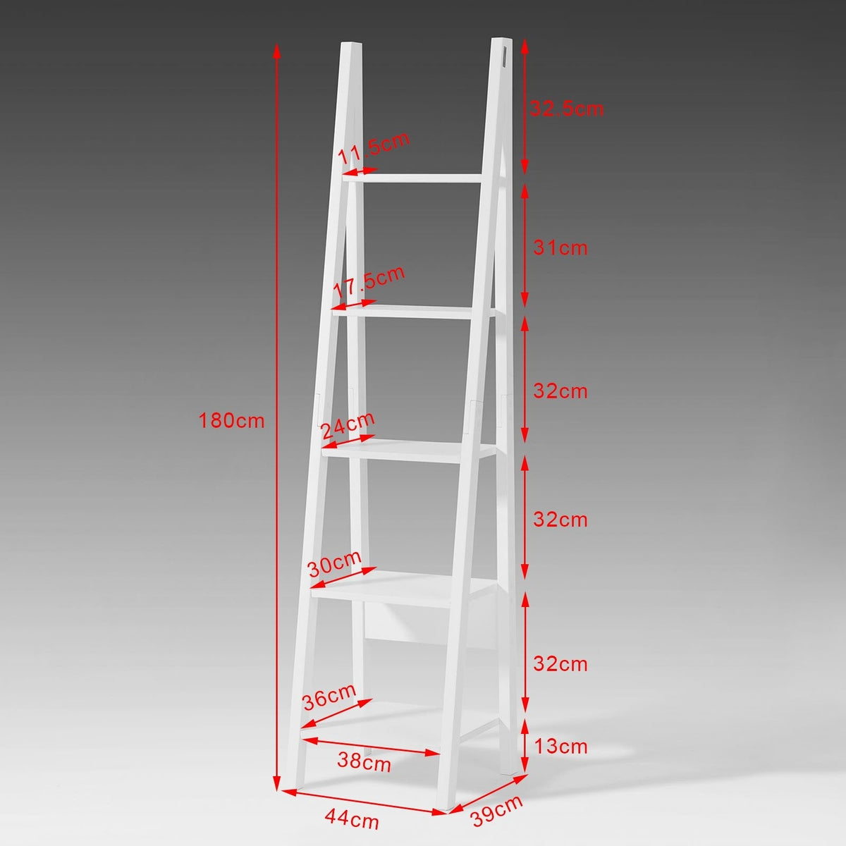 SoBuy Porte-échelle - 44x180x39cm - blanc