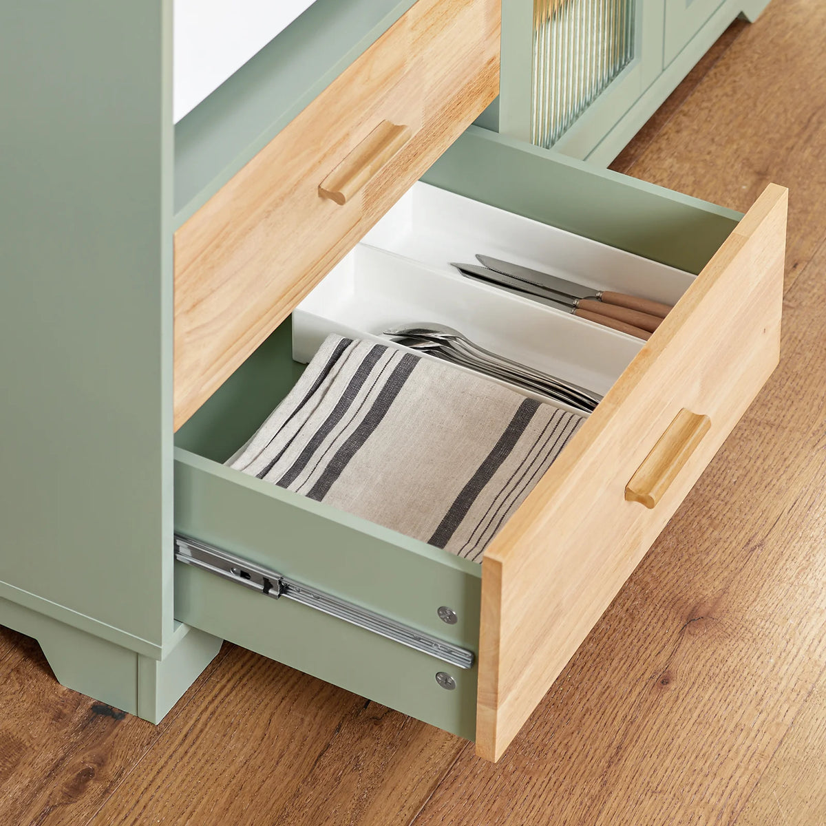 SoBuy Ilot de cuisine - FSB81-GR - Chêne & MDF - Max. 80kg - 120x40x90 - Vert