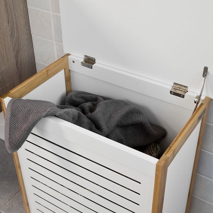 Panier à linge - SoBuy - blanc - 50x30x60 cm