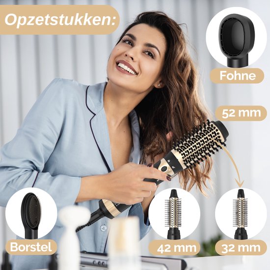 VAIVE Brosse à cheveux avec 5 accessoires - Brosse à cheveux et à boucles - Brosse à boucles/brosse à cheveux - Brosse ronde - Brosse à coiffer