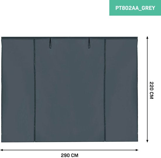 VONROC Jeu de parois latérales - Pour tente de réception Premium PT501XX - Imperméable - Protection UV 50+ - Gris