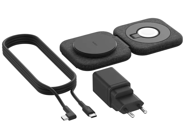 Tapis de recharge magnétique de voyage 2-en-1 Belkin BoostCharge Pro avec Qi2 15 W