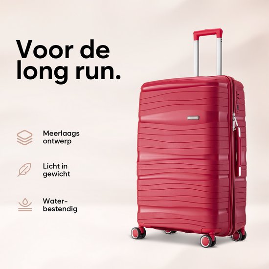 SC Travelin' Charm – Valise de voyage moyenne de 24 pouces – Serrure à combinaison – 41 x 24 x 69 cm – 68 L – Légère, étanche et résistante – Rouge V2
