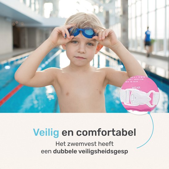 Qwali Puddle Jumper Star - Gilet de sauvetage confortable pour les enfants de 2 à 6 ans - Rose
