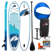 Planche de stand up paddle F2 FREE avec voile ronde – Planche de SUP gonflable – Kit complet – Bleu