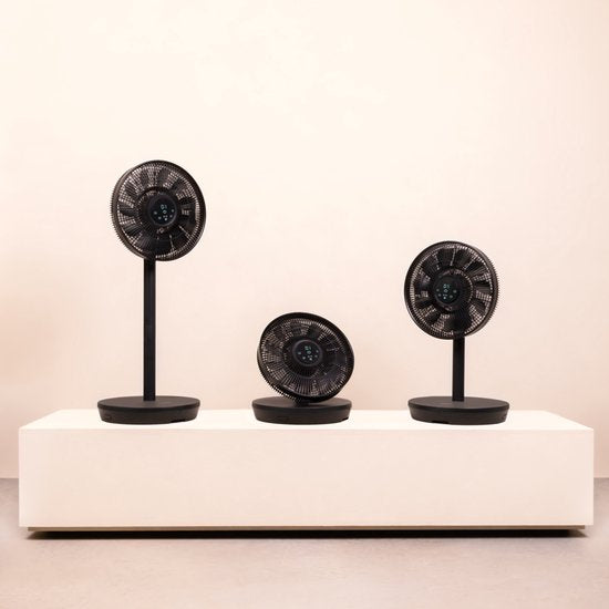 VONROC BREEZE Wireless Fan - Très silencieux (<44 dB) - 24 vitesses - léger et portable - 3 modes de ventilation : Naturel, Sommeil, Normal - Modulaire : ventilateur de table et ventilateur de sol - Ecran tactile de luxe - Télécommande incluse - Noir
