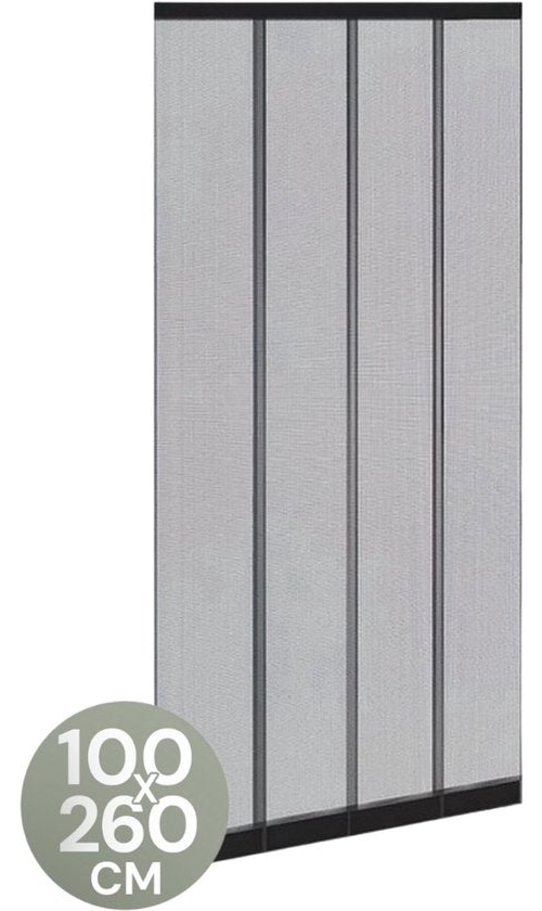 O'DADDY® Fly Curtain Slat Screen - 100x260 cm - Rideau de porte - Porte - Design ajustable - Fibre de verre - Moustiquaire de porte noire
