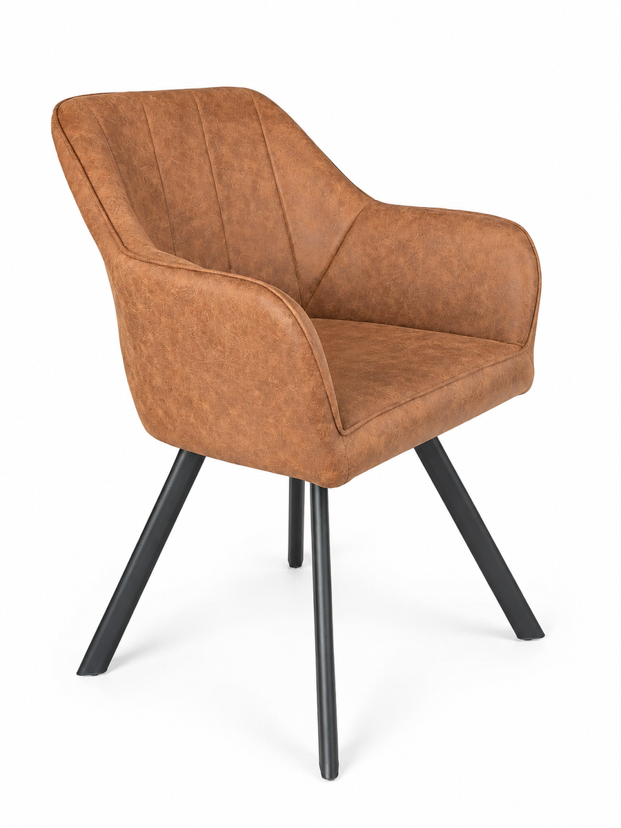 Meubel31 Tenno Chaises de salle à manger pivotantes - Lot de 2 - Cognac