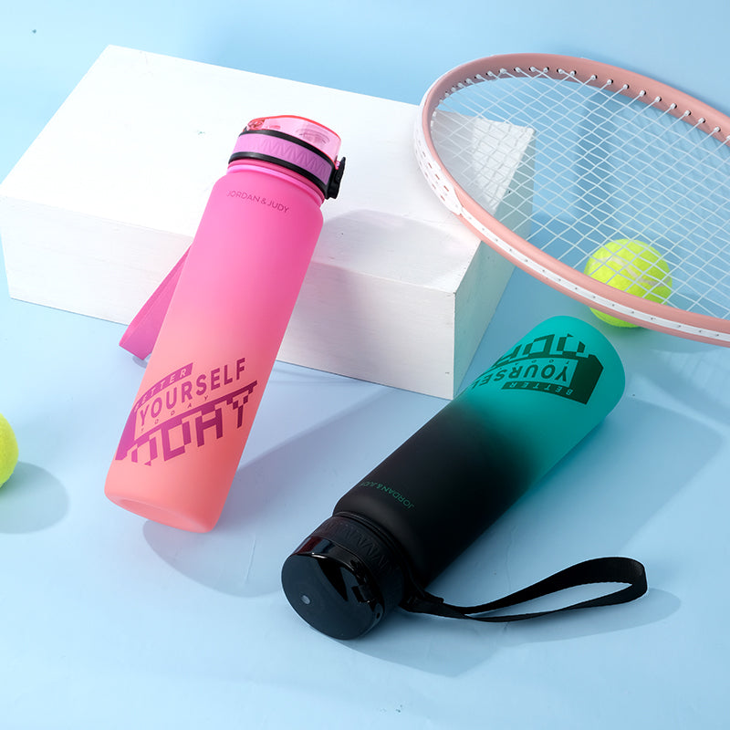 Gourde de sport Jordan & JUDY en Tritan - 1 000 ml - dégradé rose