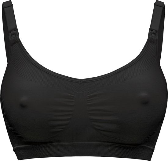 Soutien-gorge Medela Keep Cool - Soutien-gorge d'allaitement sans coutures - Soutien-gorge de grossesse avec 2 zones respirantes - Tissu Soft Touch - Noir - Taille XL