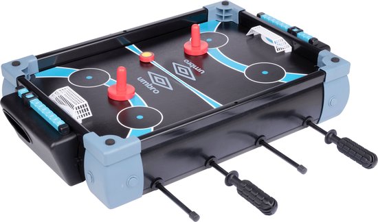 Modèle de table de football de table Umbro - Jeu de table 5 en 1 - 40 x 30 x 25 CM - Jeu de football de table - Football, Hockey, Basketball, Tennis et Bowling - Noir/Bleu