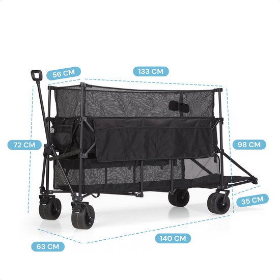 Mr. Fold Bolderkar XXL - pliable - 600L - 300KG - Vert - roues tout-terrain