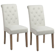Chaises de salle à manger à dossier haut Yaheetech - Lot de 2 - Beige - 45,5 × 62 × 98,5 cm