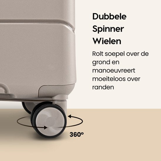 SKYCASES Urban Adventurer - Grande valise de voyage - Serrure à combinaison - 49 x 30 x 75 cm - 110 L - Grande valise à roulettes XL - Roulettes Spinner et cadenas - Beige