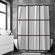 Loti Living Rideau de douche anti-moisissure - Noir transparent mat - Anneaux inclus - Imperméable - PEVA - Rideau de douche 180x200 cm