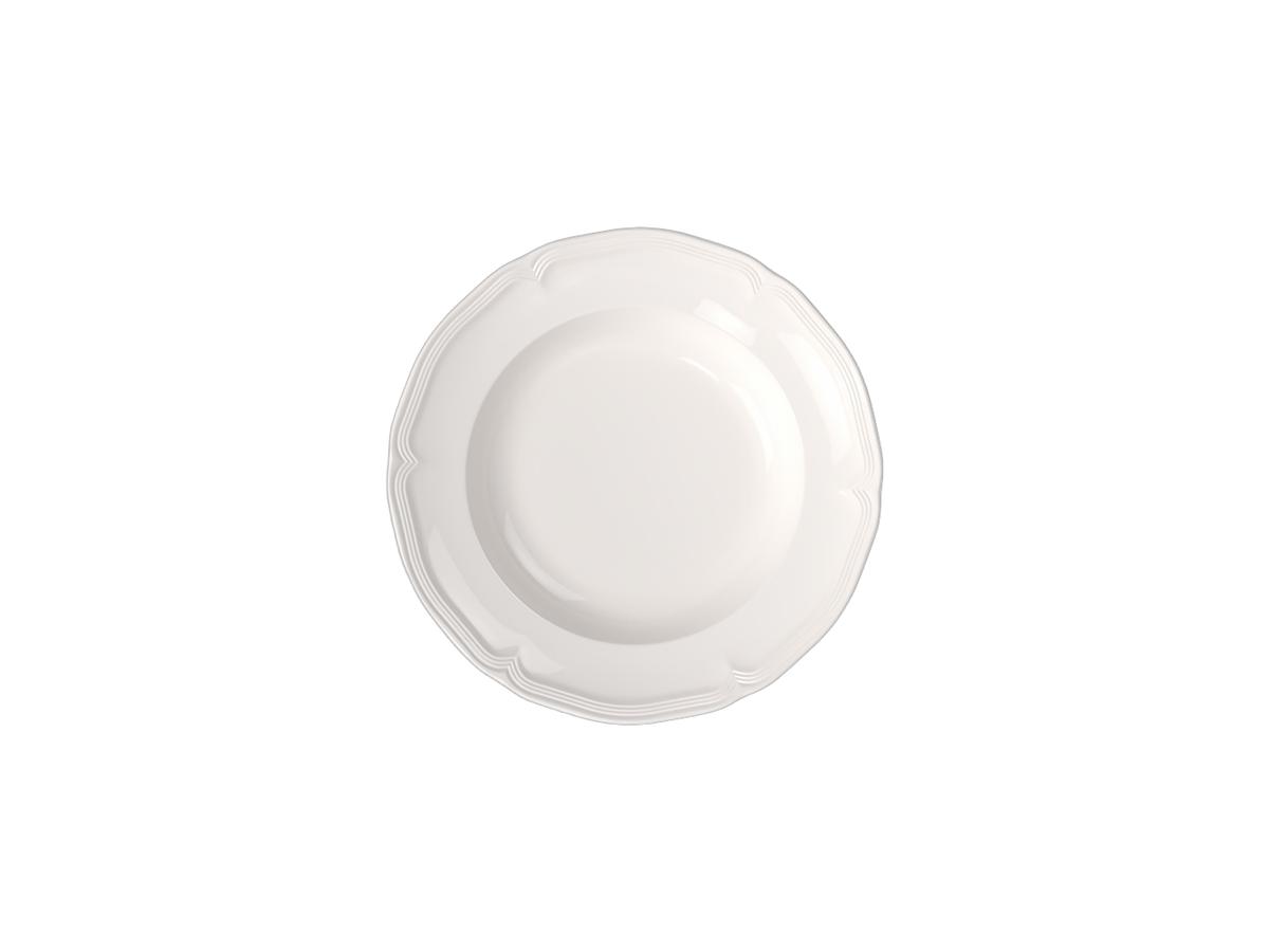 Assiette creuse Villeroy & Boch Manoir - Porcelaine haut de gamme - Ø 23 cm - Lot de 6 - Blanc