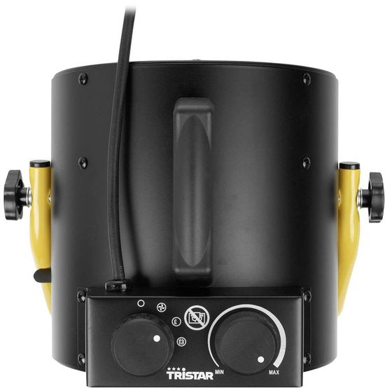 Radiateur industriel Tristar KA-5061 - 1 500 W - 3 000 W - 3 réglages - Thermostat réglable - Indice de protection IPX4 (résistant aux éclaboussures) - Noir/Jaune
