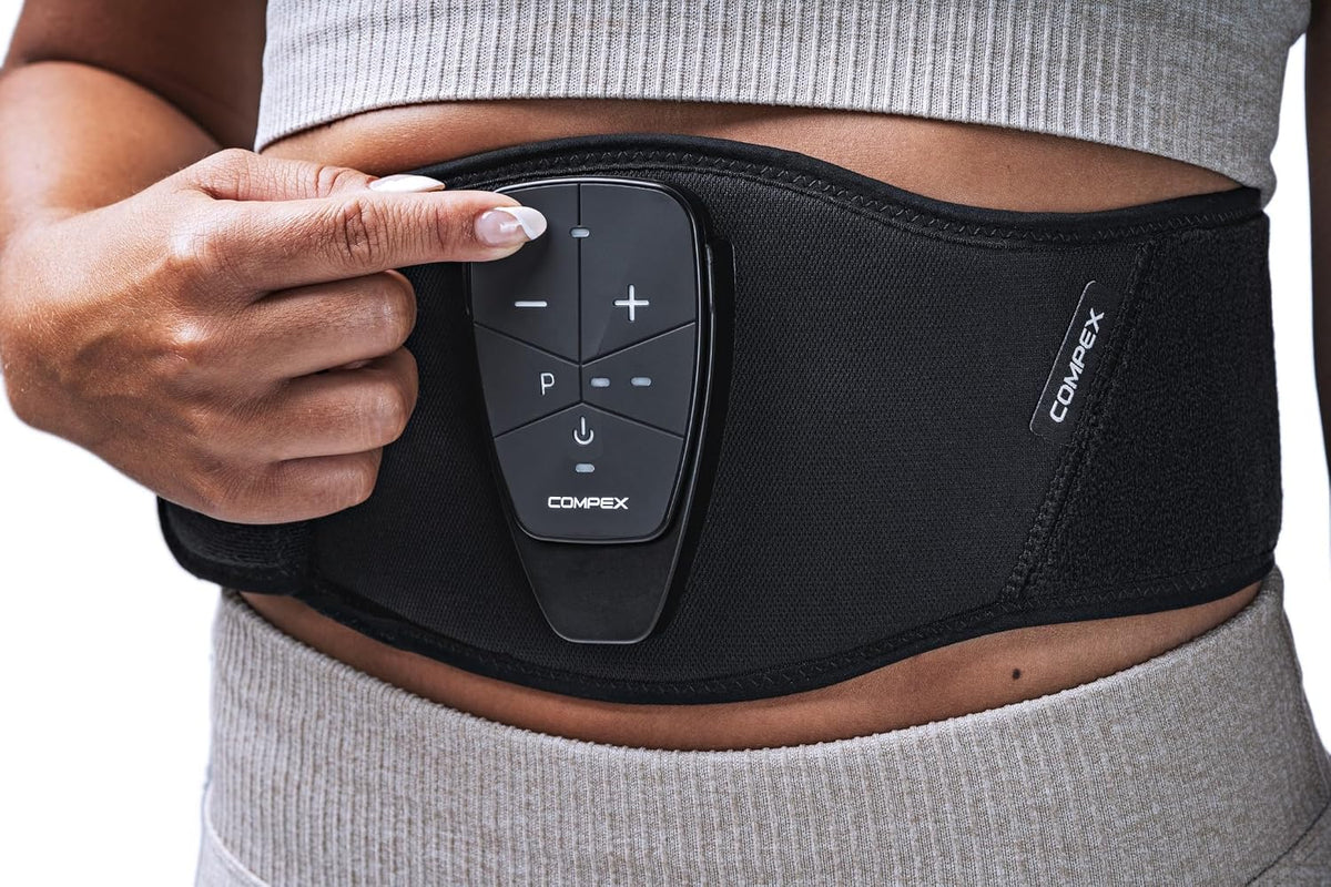 Ceinture d'électrostimulation Compex Corebelt 1.0 - 2 programmes - Abdominaux et bas du dos - S/M (65-85 cm) - Noir