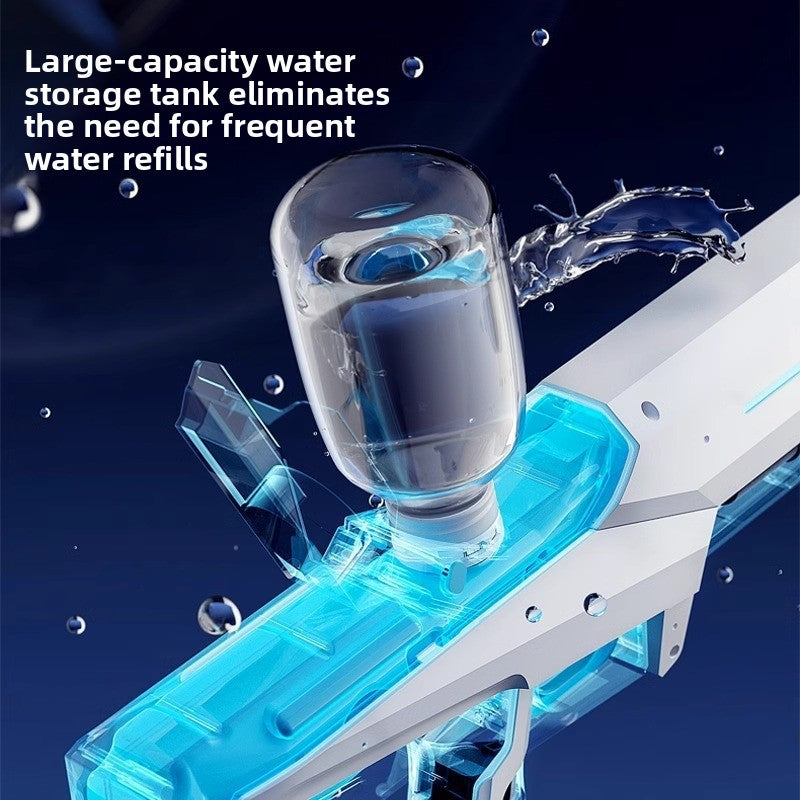 Pistolet à eau électrique avec fonction de tir automatique, version lumineuse, bleu