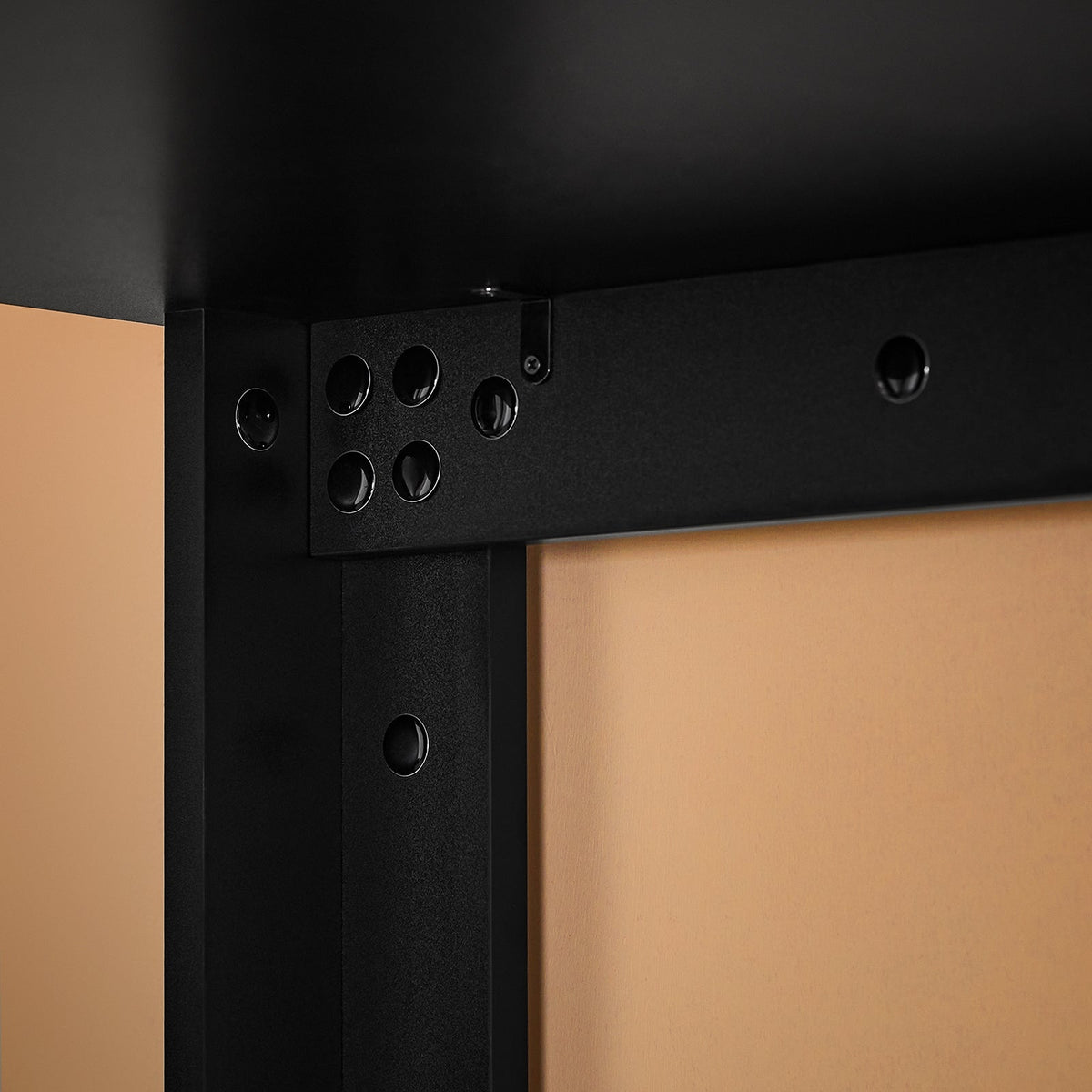 SoBuy FWT17-II-SCH Table de cuisine haute - Table de bar sur pied avec étagères de rangement pour les petits espaces - Noir - 112 x 57 x 106 cm