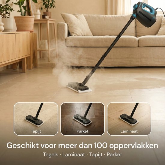 Nettoyeur vapeur 2-en-1 CleanKoala – Temps de chauffe de 15 secondes – 30 minutes d'autonomie – 12 accessoires et 3 chiffons supplémentaires inclus