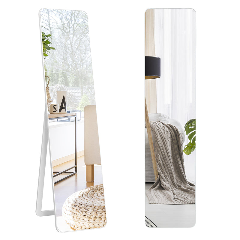 Coast 2 en 1 miroir complet miroir sur pied et miroir mural 160 x 37 cm blanc