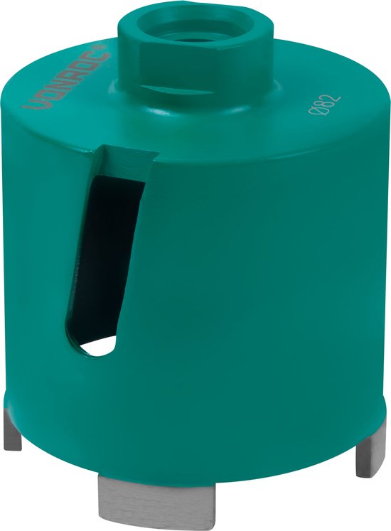VONROC Foret diamanté SDS-Plus - 82mm - Universel - Incluant foret diamanté, foret central, goupille d'extrusion et adaptateur SDS-plus