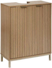 Meuble sous-lavabo en bois nervuré TASSO
