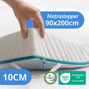 Ella Ergo Topper 90 x 200 cm - Surmatelas de 10 cm d'épaisseur - Surmatelas en mousse à mémoire de forme imprégnée de gel et mousse Aircell - Dureté moyenne