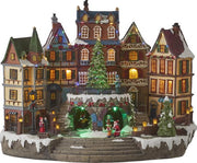 LuVille Village de Noël Miniature Village Carré - L42 x L25 x H32 cm