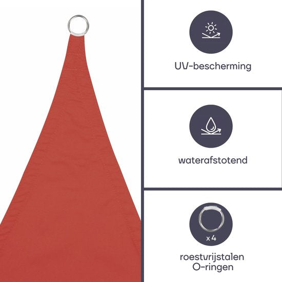 Voile d'ombrage - Perel - imperméable - 2 x 3 m, 160 g/m² - polyester - rectangle - terracotta