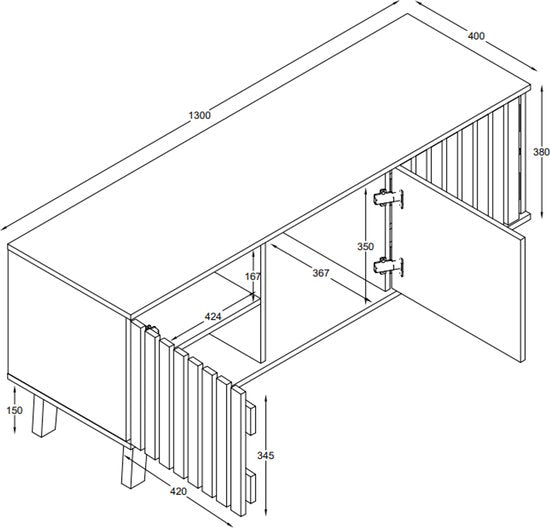 VDD Home - Meuble TV - Meuble TV suspendu - Bois - 130 x 53 x 40 cm - À poser ou à suspendre