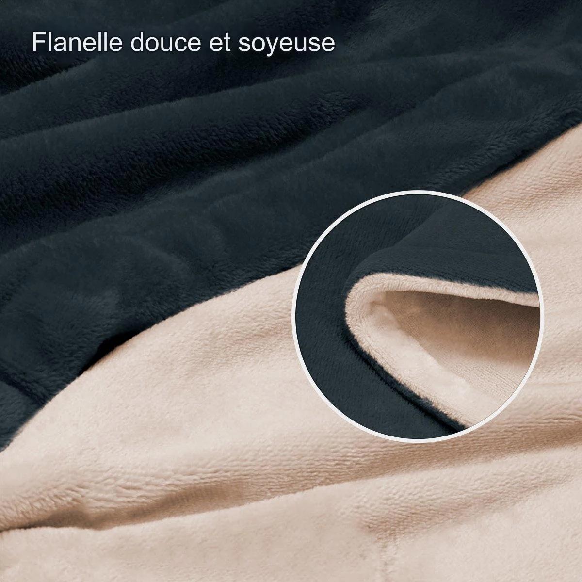 Couverture chauffante électrique Auronic - Sur-couverture - 2 personnes - 3 niveaux - Avec minuterie - 200 x 180 cm - Anthracite