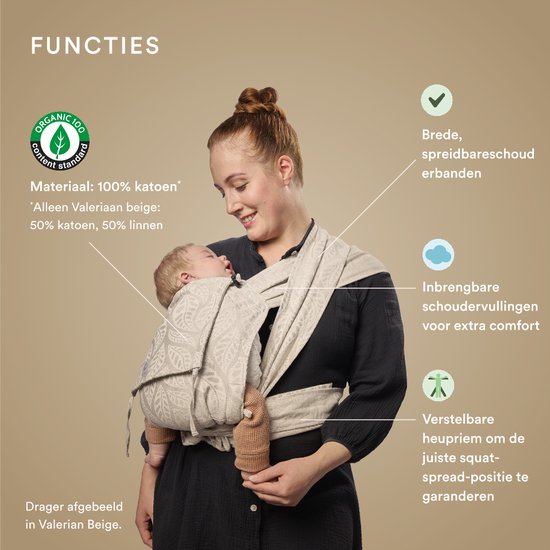 Porte-bébé Stokke Limas, Terracotta - Version 2023 (OCS) - Porte-bébé pour nouveau-nés avec demi-boucle - Trois positions de portage - Sûr dès la naissance, jusqu'à 15 kg