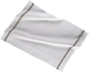 Torchon 50x70cm, set3, rayure centre blanc, taupe
