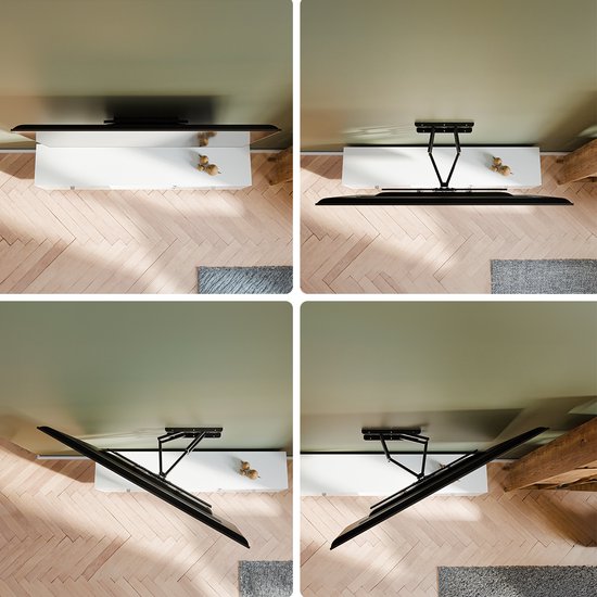 Auronic TV Bracket - Support mural pour TV - Rotatif et inclinable - 37 à 90 pouces - Jusqu'à 65 KG - Noir