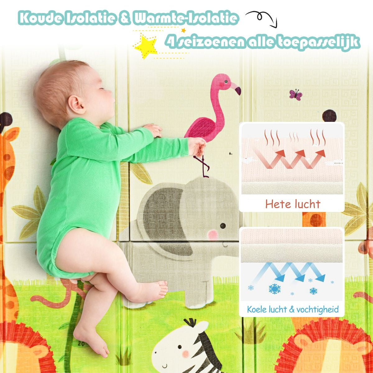 Tapis de jeu Coast pour bébés - double face - 200 x 180 x 1,4 cm