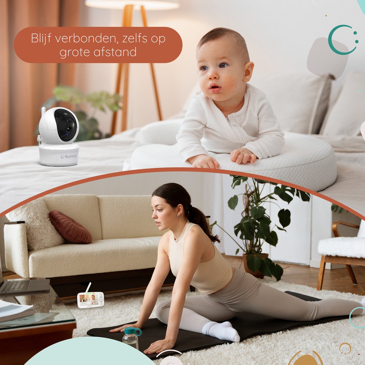 Numsy Parent Pro - Moniteur pour bébé - Caméra vidéo pour bébé