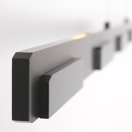 Suspension Bloc 3297ZW noire avec système de levage à câble réglable en hauteur, verre et métal - Steinhauer