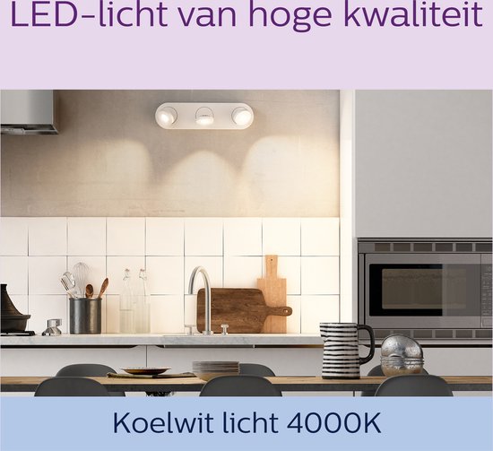 Spot LED Philips - 50 W - GU10 - Lumière blanche froide - 6 pièces